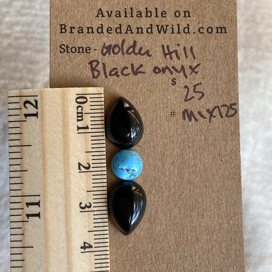 Black Onyx /Golden Hill Cabochon - MIX125