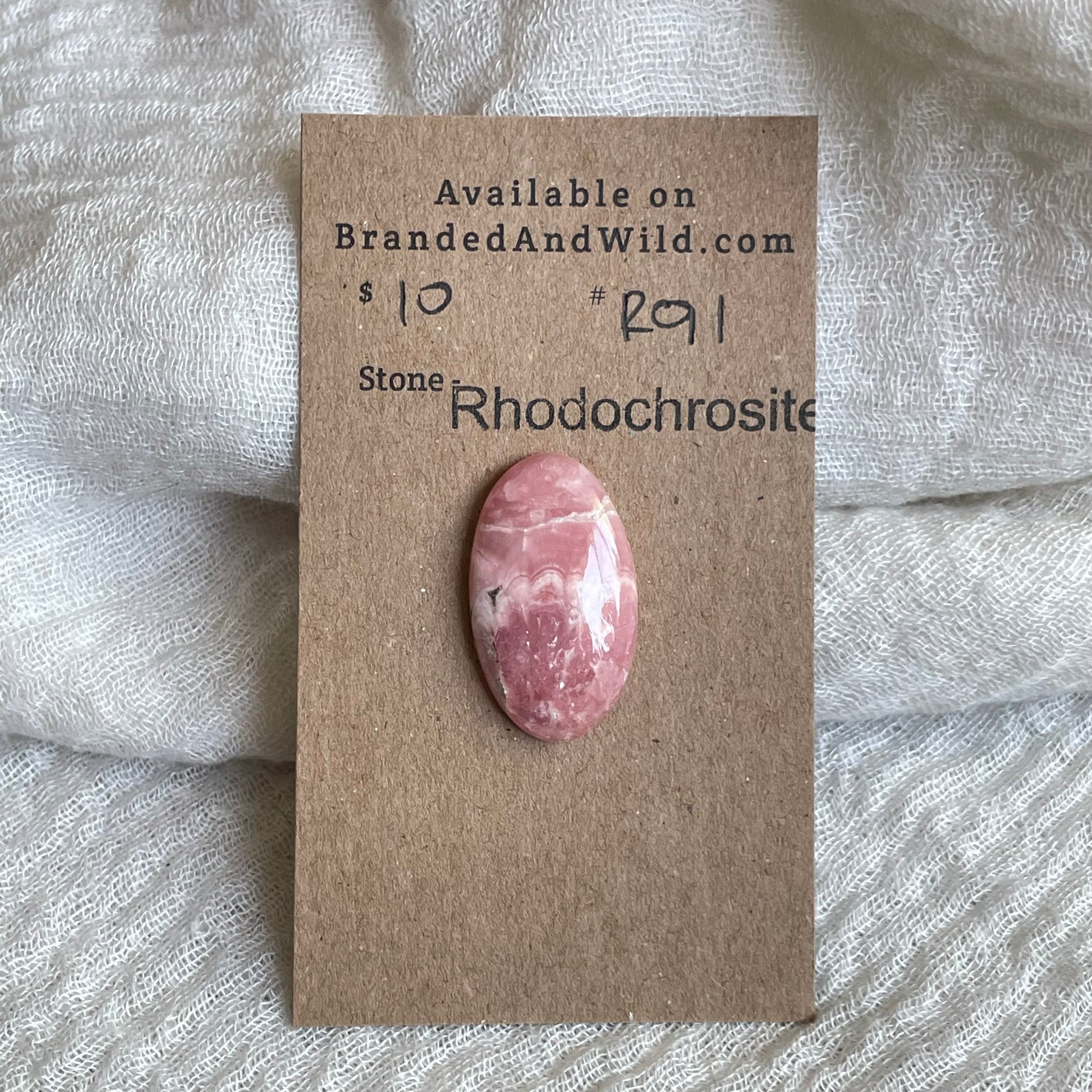 Rhodochrosite Cabochon - R91 6B333915-5FA9-4998-9C3A-F82F614505A5 Brandedandwild.com