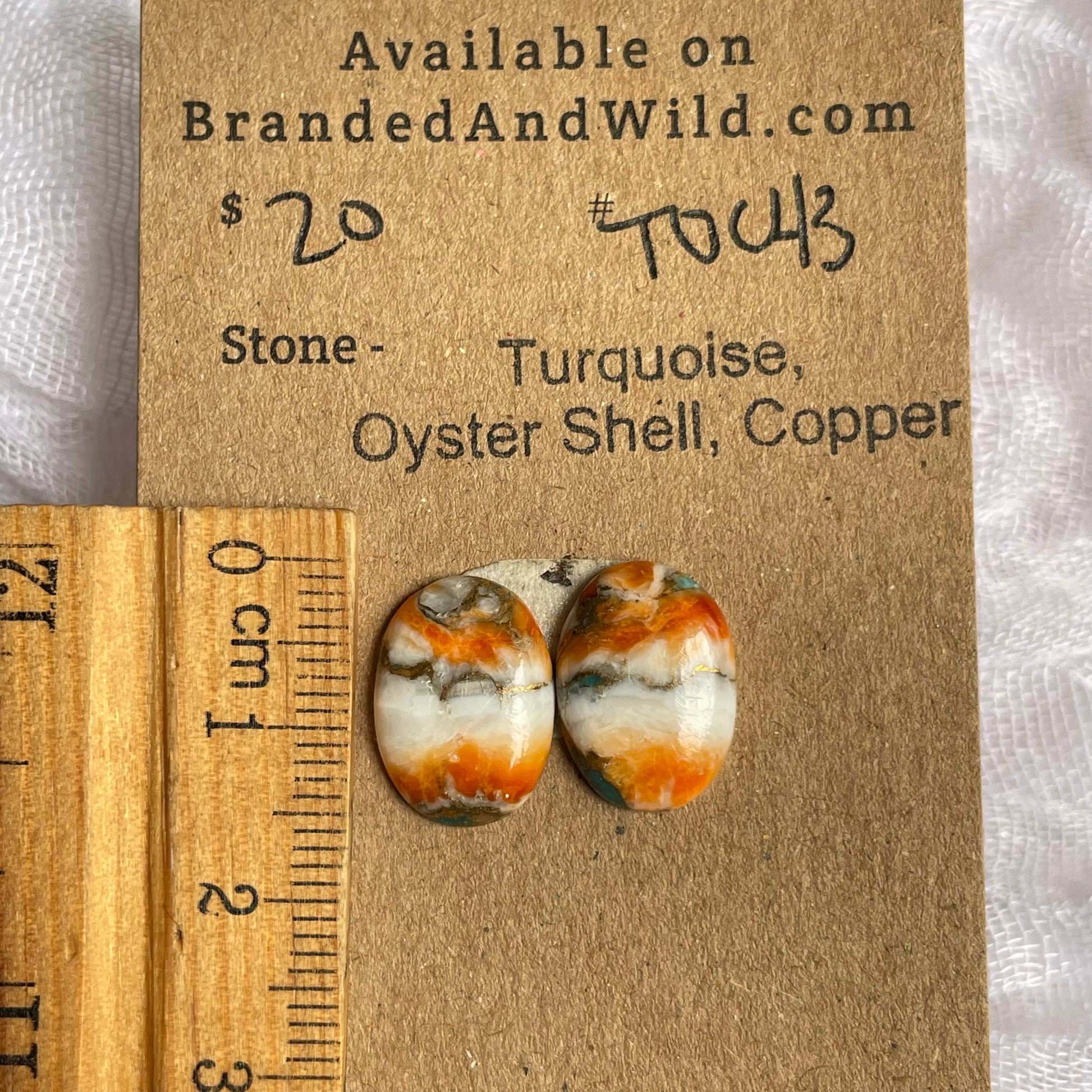 Turquoise, Oystershell, Copper Cabochon - TOC43 6B653A04-B1D9-4F1A-8C0D-0D6E00230C23 Brandedandwild.com