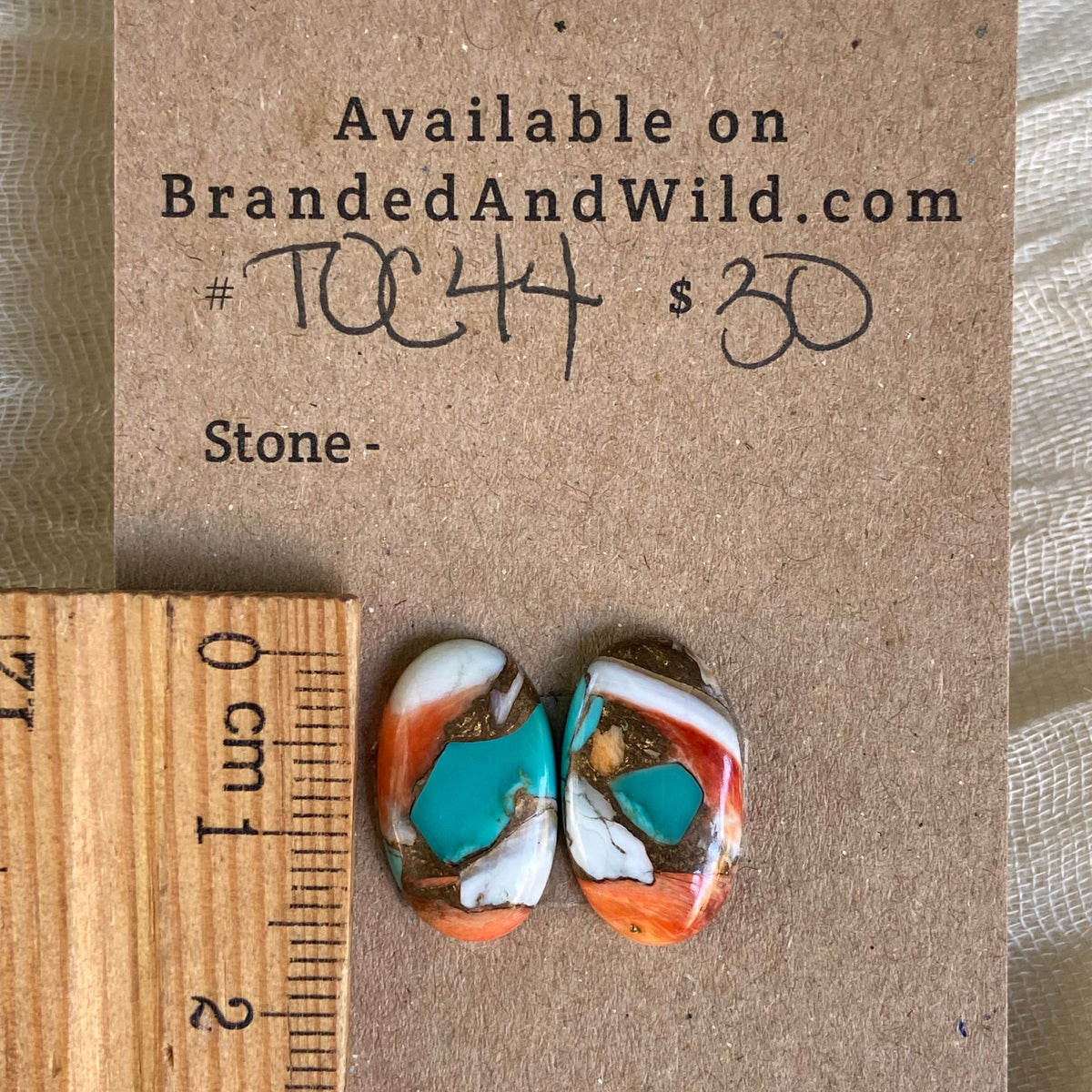 Turquoise, Oyster Shell, Copper Cabochon - TOC44 6B67A5CD-DEF7-475A-89B8-BDC258AD5A17 Brandedandwild.com