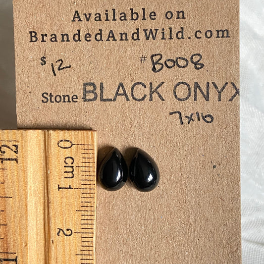 Black Onyx - Cabochon - B008 6BBE2705-94D8-49C3-AA42-1C5719DBE7FE Brandedandwild.com