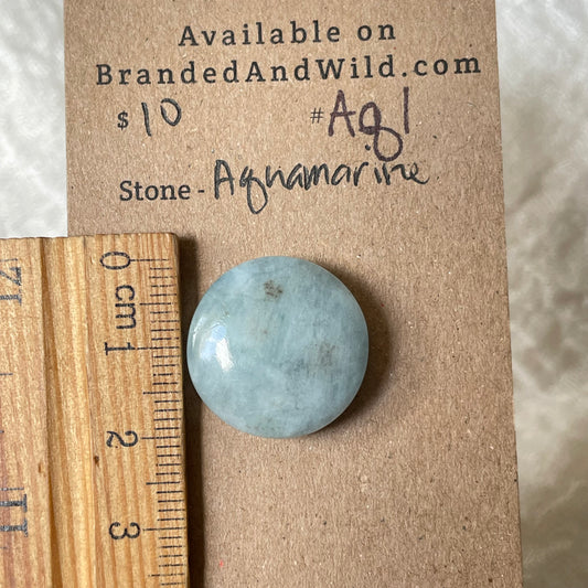 Aquamarine Cabochon AQ1 6BC384D8-E0BA-4180-B929-13D98B798768 Brandedandwild.com