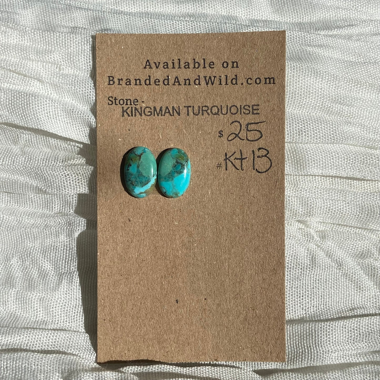 Kingman Turquoise Cabochon - KT13 6BCC9891-B7E7-49BE-BB76-835F73C28A48 Brandedandwild.com