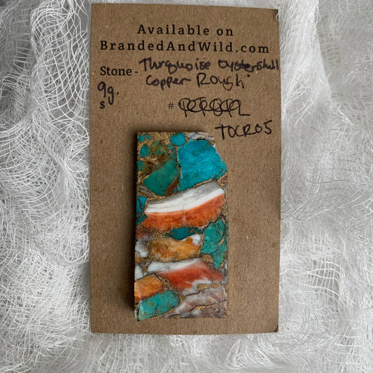 Turquoise Oyster Shell Copper Rough cabochon TOCR05