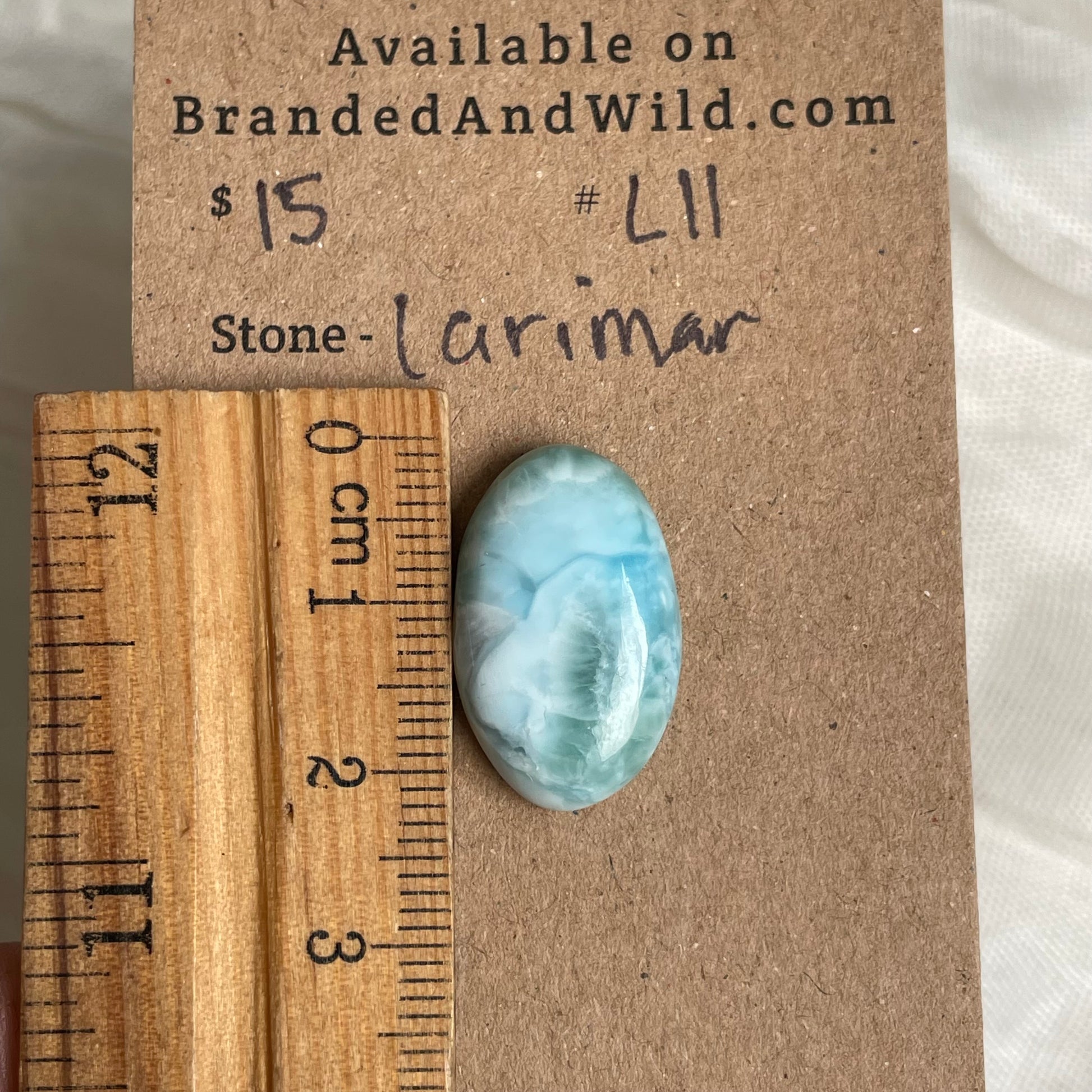 Larimar Cabochon - L11 6BFAE158-E807-4B5F-84DE-491F5E8D9F7A Brandedandwild.com
