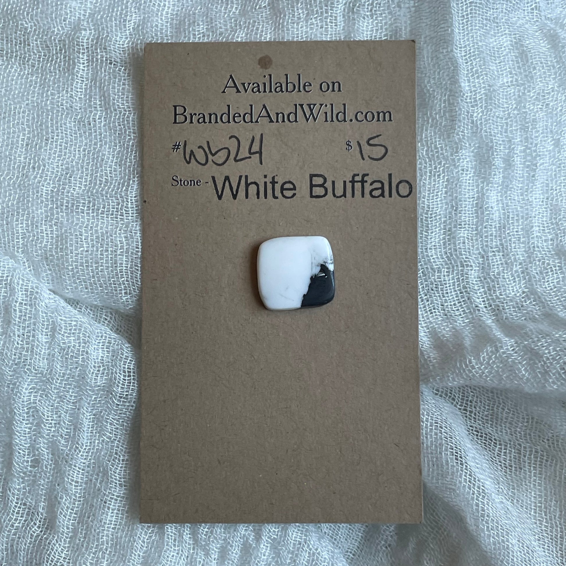 White Buffalo Cabochon - WB24 6C0F8820-0EBA-462B-9458-6C4A4EC55B32 Brandedandwild.com