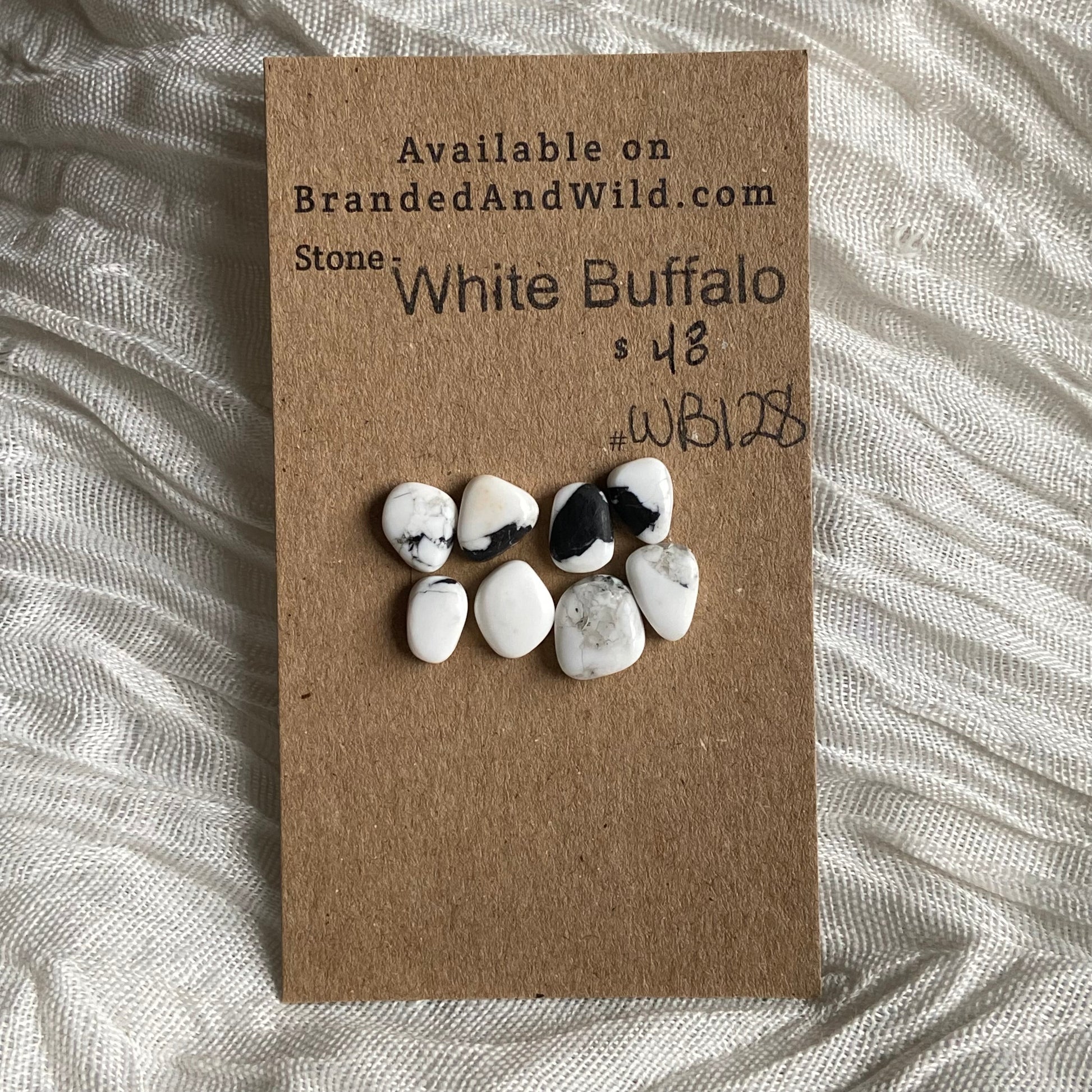 White Buffalo Cabochon - WB128 6C1E61EE-AC31-4388-B4F9-EEA91DFC6186 Brandedandwild.com