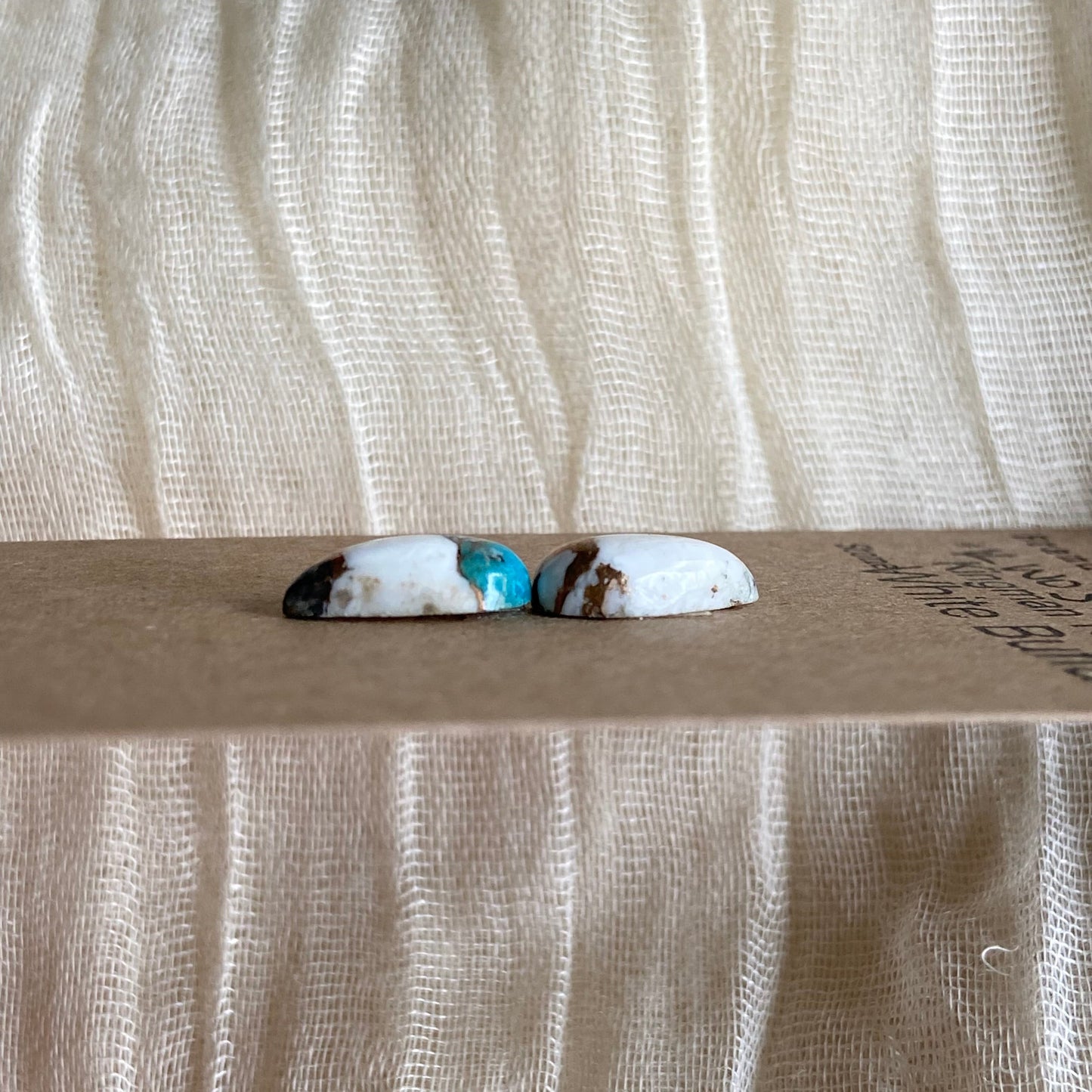 Kingman Turquoise, White Buffalo, Copper Cabochon - KW03