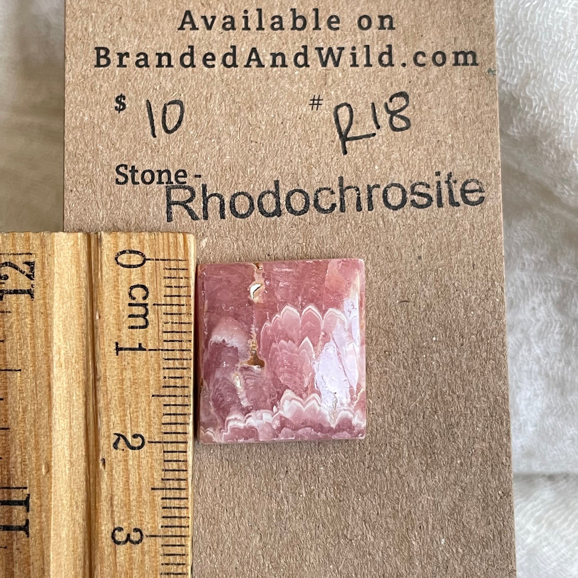 Rhodochrosite Cabochon - R18 6C8D9E55-7A73-4219-9C2A-B377629CBA48 Brandedandwild.com