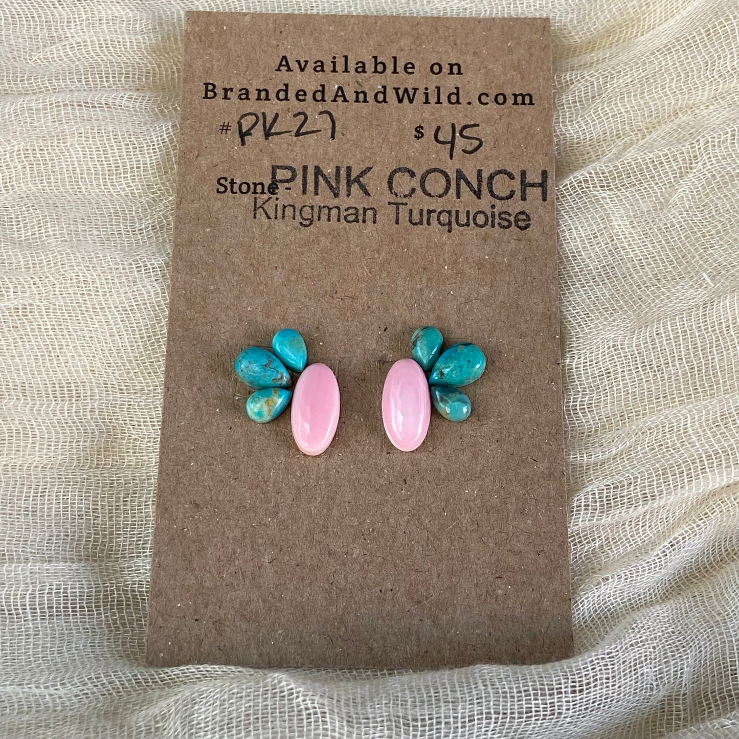 Pink Conch / Kingman Cabochon - PK27 6CA3467B-0B1A-4976-B21E-097177D45C55 Brandedandwild.com
