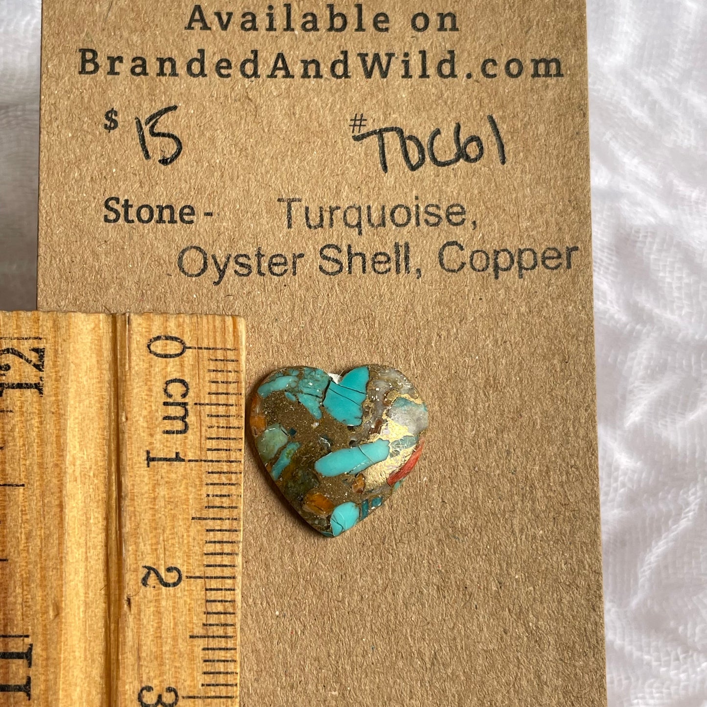 Turquoise, Oyster Shell, Copper Cabochon - TOC61 6CBA5D02-6DE5-4A78-908E-5289EFC520F9 Brandedandwild.com