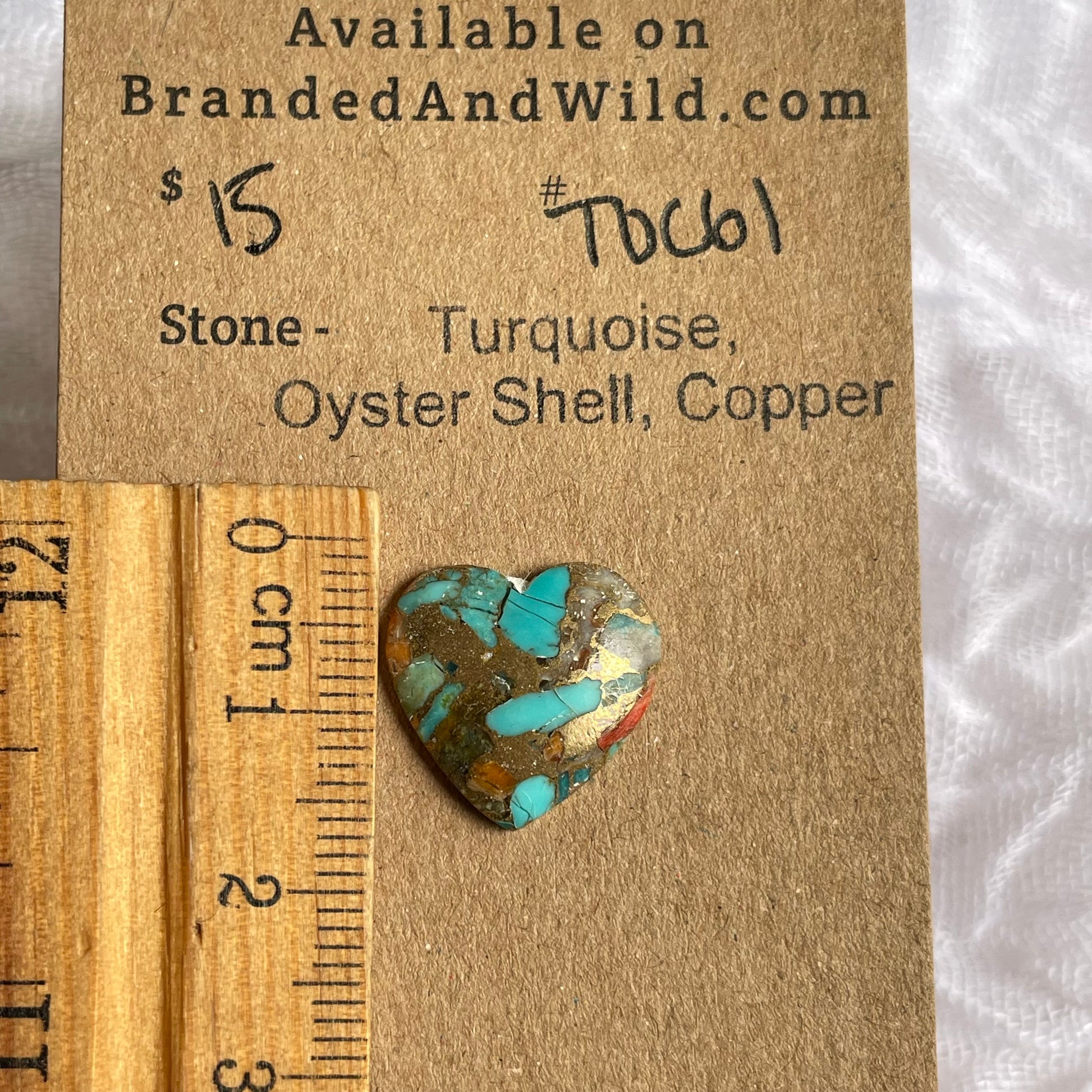 Turquoise, Oyster Shell, Copper Cabochon - TOC61 6CBA5D02-6DE5-4A78-908E-5289EFC520F9 Brandedandwild.com