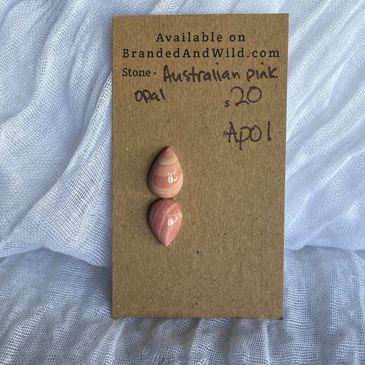 Australian Pink Opal cabochon - APO1 6D120F95-22BB-4D6C-A904-C75128E49DBD Brandedandwild.com