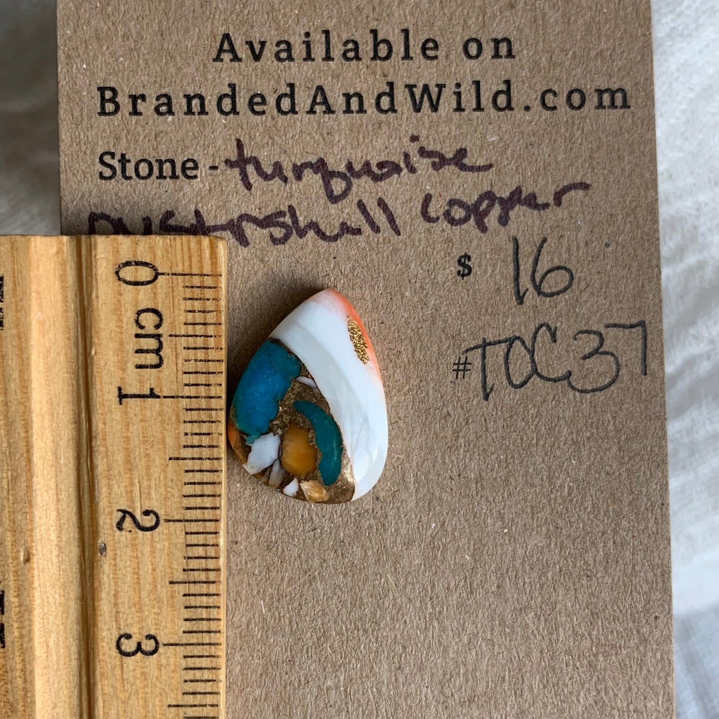 Turquoise, Oystershell, Copper Cabochon - TOC37