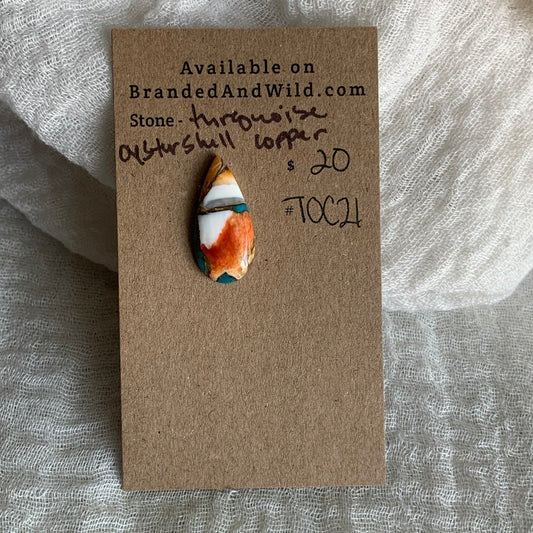 Turquoise, Oystershell, Copper Cabochon - TOC21