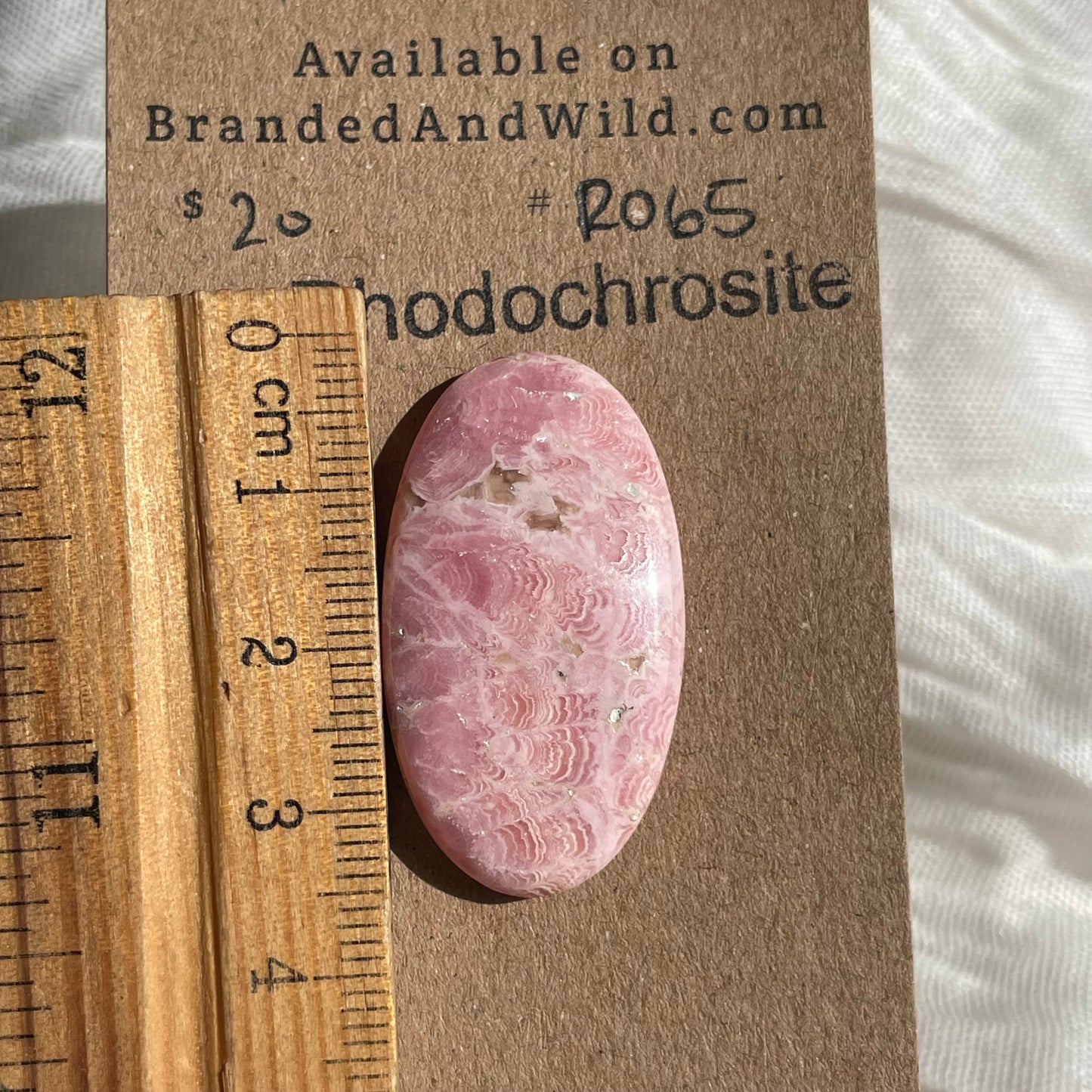 Rhodochrosite Cabochon - R065 6D37521D-8EBF-44C5-AF17-545B40DF40E9 Brandedandwild.com