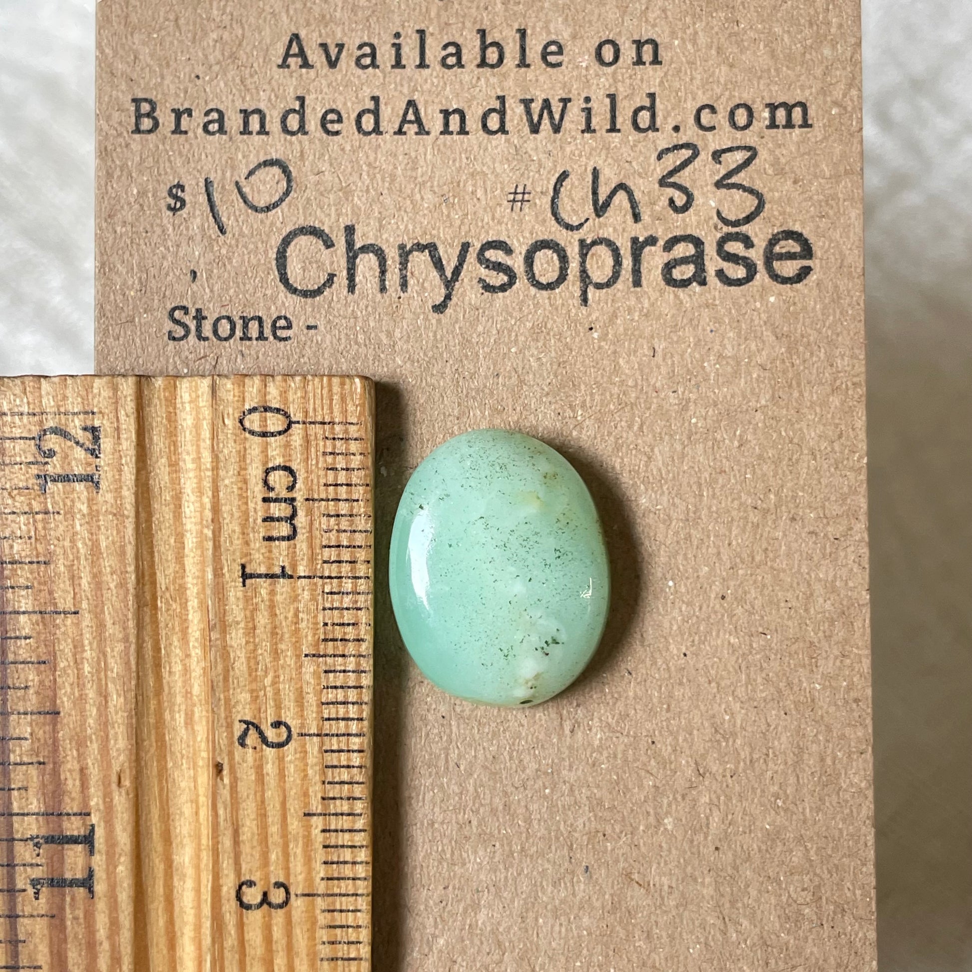 Chrysoprase Cabochon - Ch33 6D3B04B4-1297-4471-AB8B-3BD5608C3A04 Brandedandwild.com