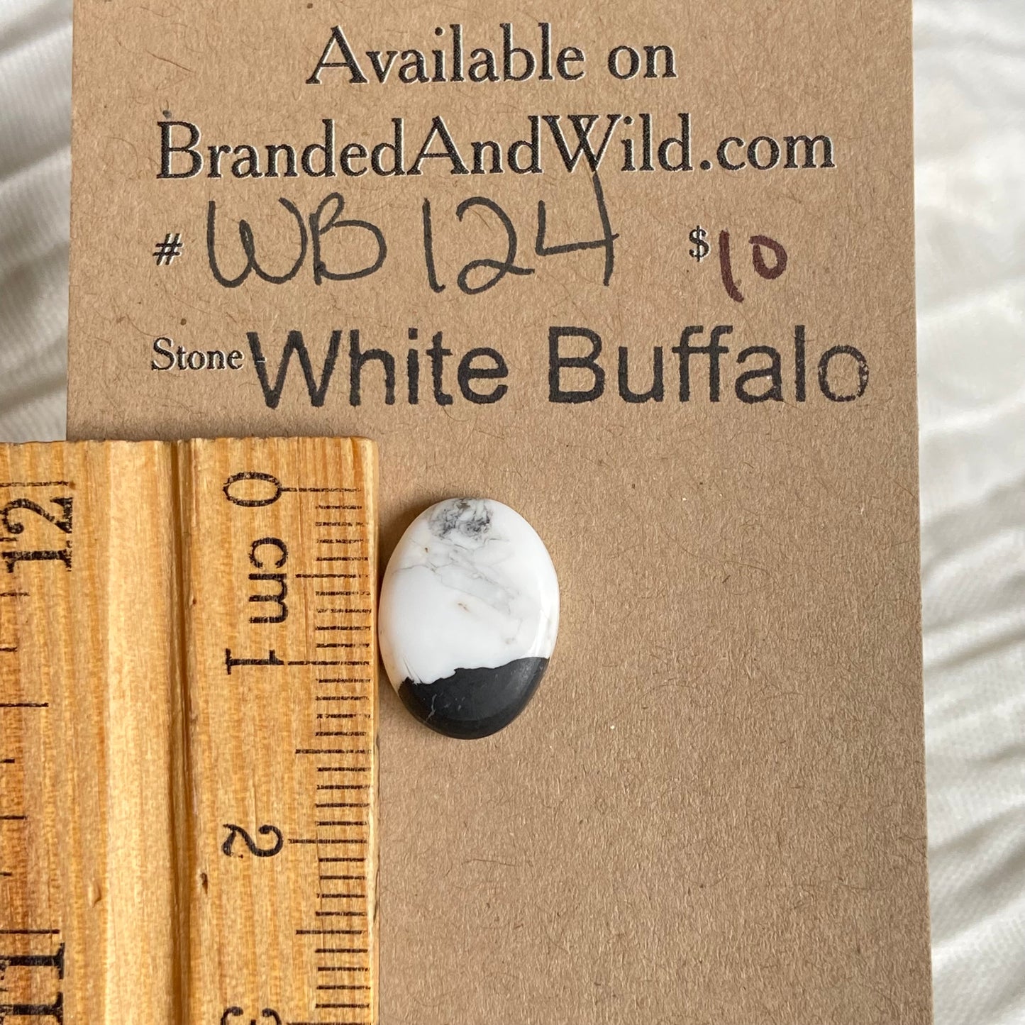 White Buffalo Cabochon - WB124 6D8640A4-FB2D-4108-85BF-781D75A0751B Brandedandwild.com