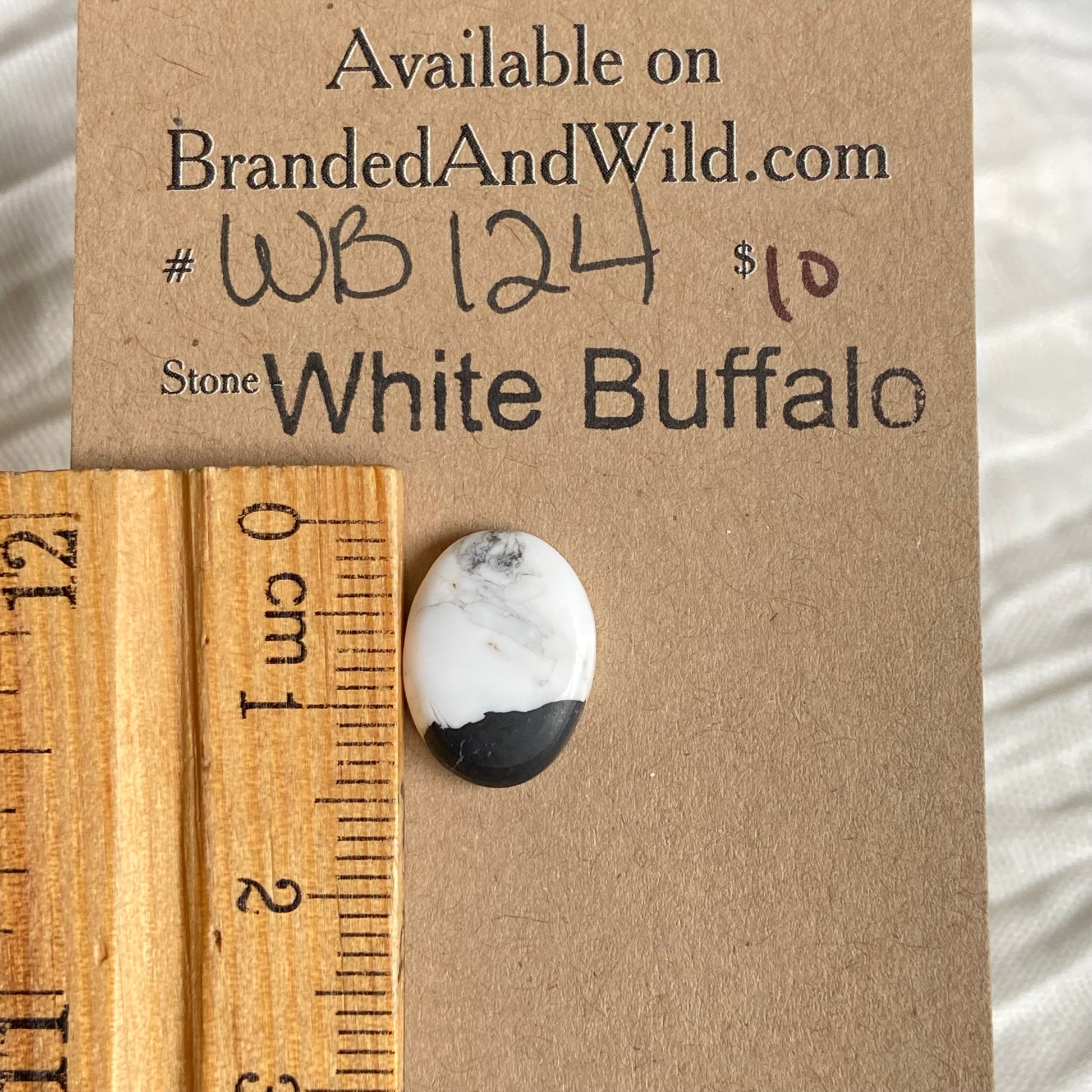 White Buffalo Cabochon - WB124 6D8640A4-FB2D-4108-85BF-781D75A0751B Brandedandwild.com