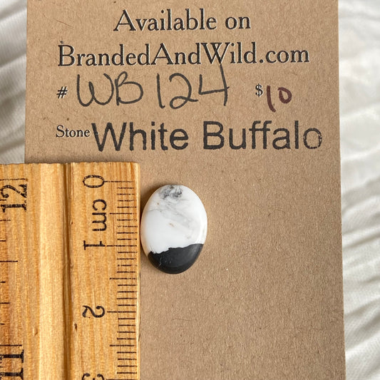White Buffalo Cabochon - WB124 6D8640A4-FB2D-4108-85BF-781D75A0751B Brandedandwild.com