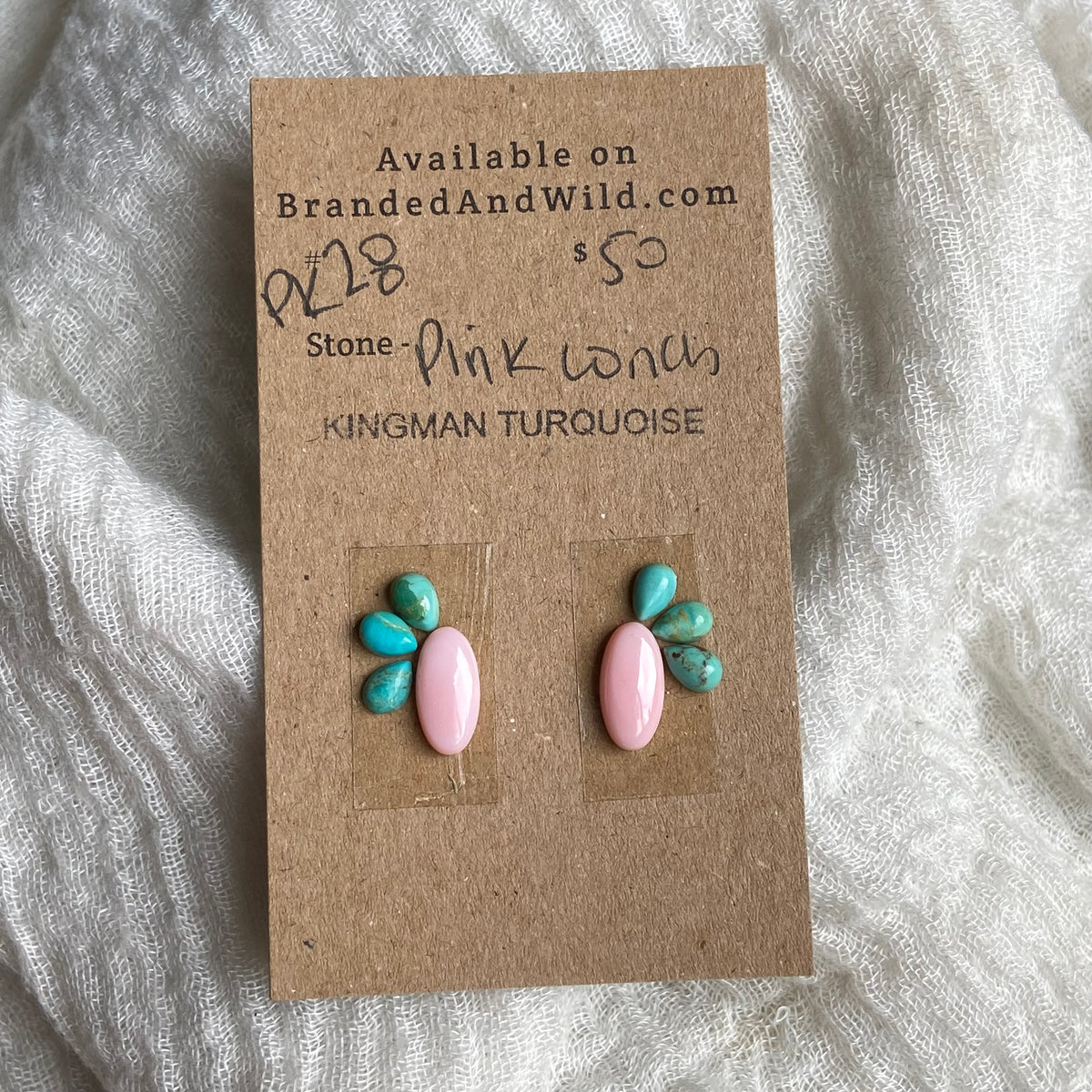 Pink Conch / Kingman Cabochon - PK28 6E13CE7B-1520-436A-B212-C9E6BACE7F83 Brandedandwild.com