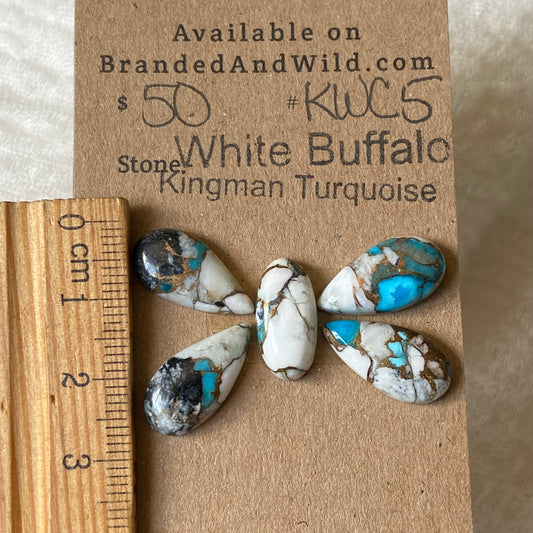 Kingman Turquoise, White Buffalo, Copper Cabochon - KWC5 6E168E66-A902-41C2-8573-C7A92068A635 Brandedandwild.com