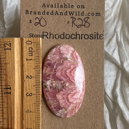 Rhodochrosite Cabochon - R028 6E3C5DF4-ED97-45DB-86E0-CFB89766EDC9 Brandedandwild.com