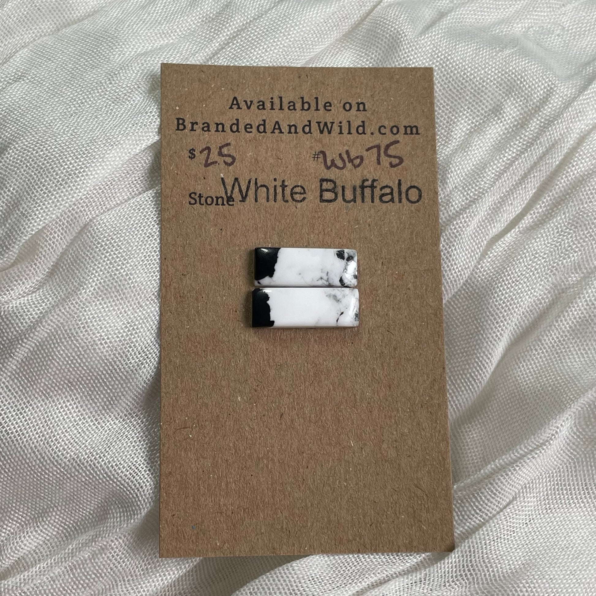 White Buffalo Cabochon - WB75 6E6767A0-40FD-45F3-8F9C-4E17CF2D332D Brandedandwild.com