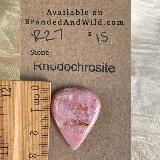 Rhodochrosite Cabochon - R27 6EDA17A3-441B-4711-AD84-E950C0036568 Brandedandwild.com