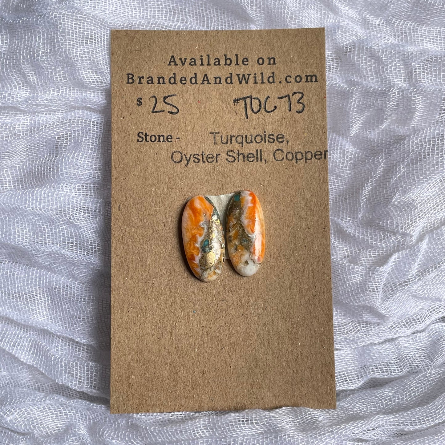 Turquoise, Oyster Shell, Copper Cabochon - TOC73 6F3E9EF7-6733-4404-B183-BA4F9E1D832C Brandedandwild.com