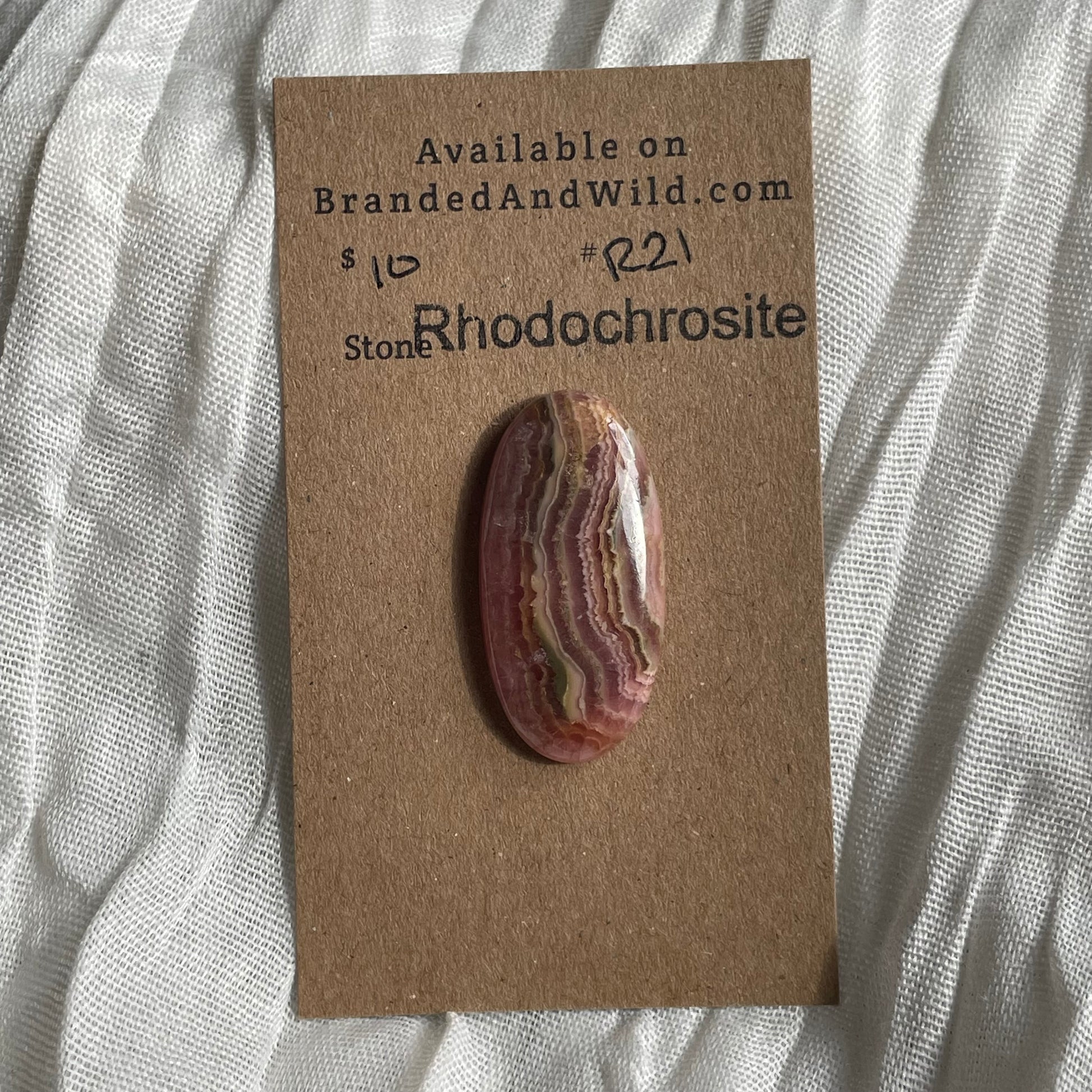 Rhodochrosite Cabochon - R21 6F9081CB-229E-4587-BE78-54EE3F977925 Brandedandwild.com