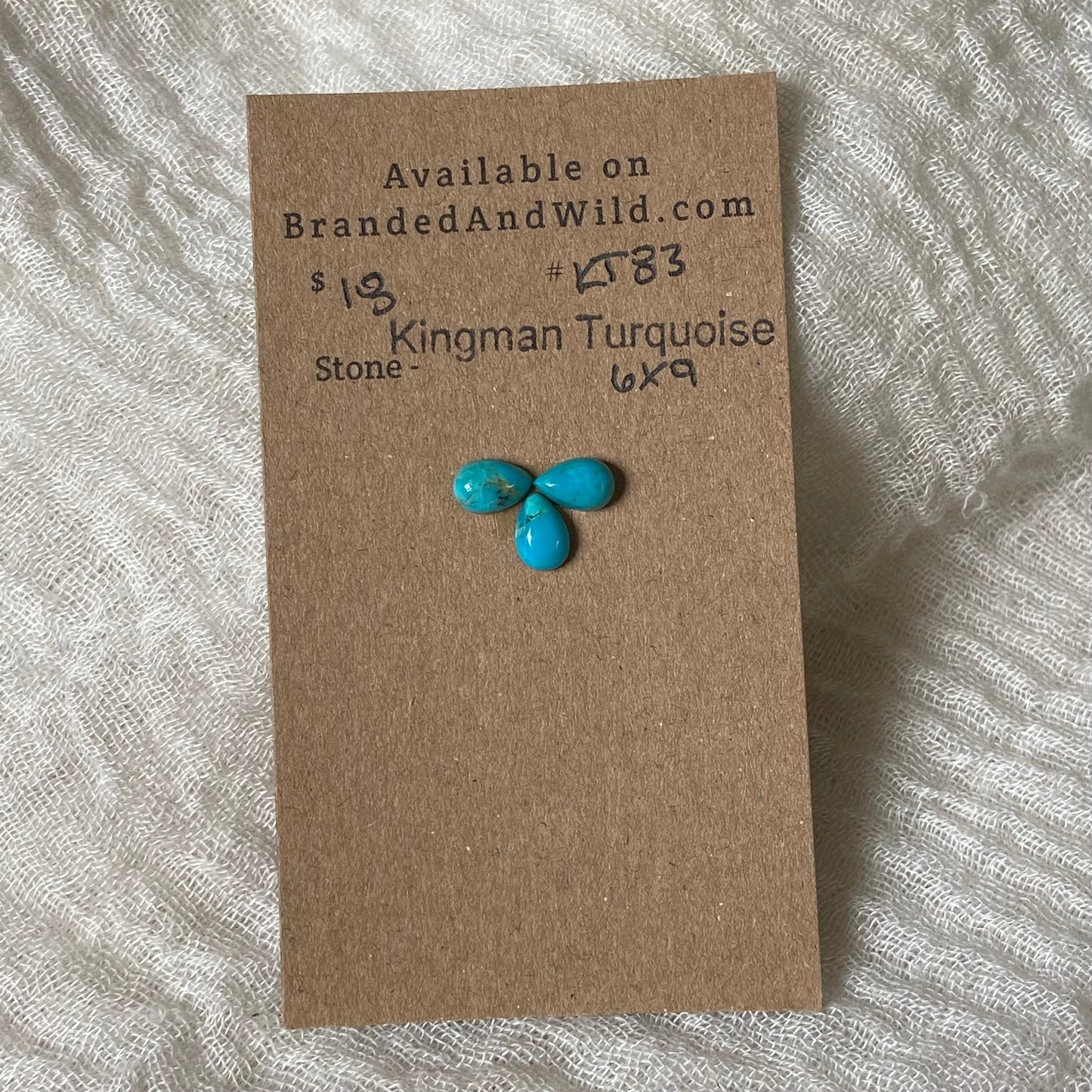 Kingman Turquoise Cabochon - KT83 6F984D1A-337C-4411-9903-794AB4BE6914 Brandedandwild.com