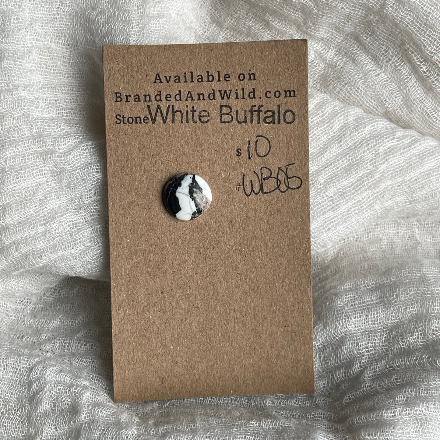 White Buffalo Cabochon - WB05 6FA49BE7-90A4-4045-85A5-F4F52F813241 Brandedandwild.com