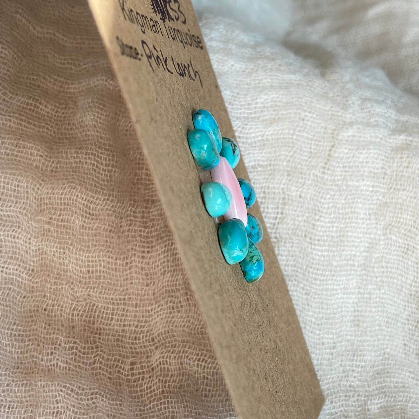 Pink Conch / Kingman Turquoise Cabochon - Mix53 6FBB3803-B658-435A-A942-9825135B9AA9 Brandedandwild.com