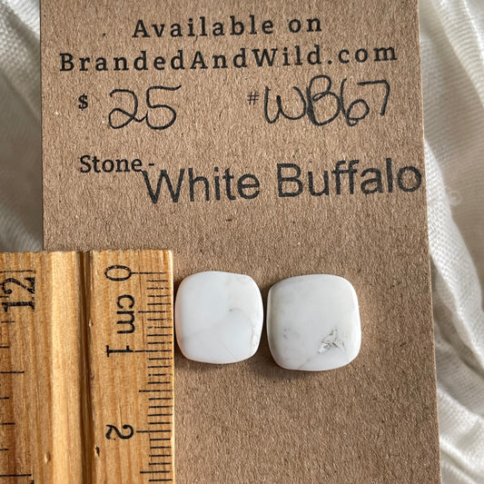 White Buffalo Cabochon - WB67 6FBE34A8-898A-4D50-B0F4-ACCBA09C337C Brandedandwild.com