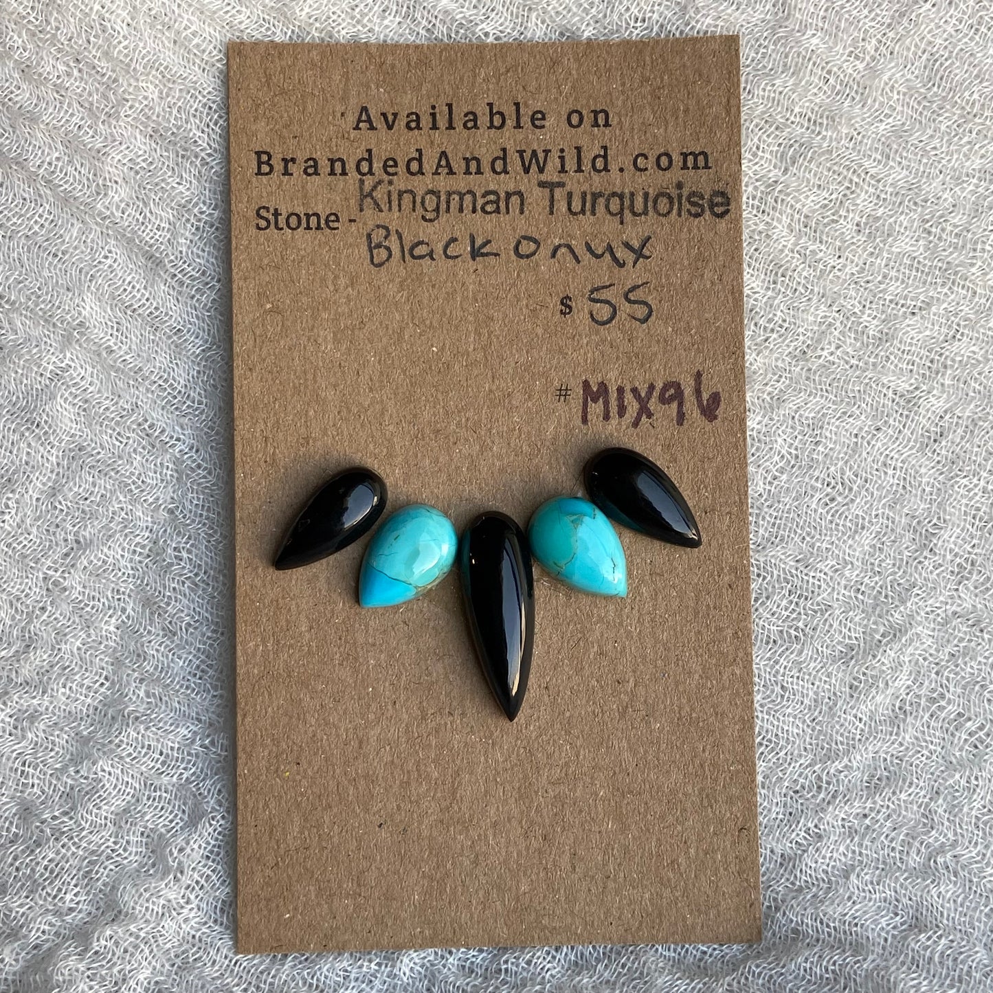 Black Onyx - Kingman Turquoise Cabochon - MIX96