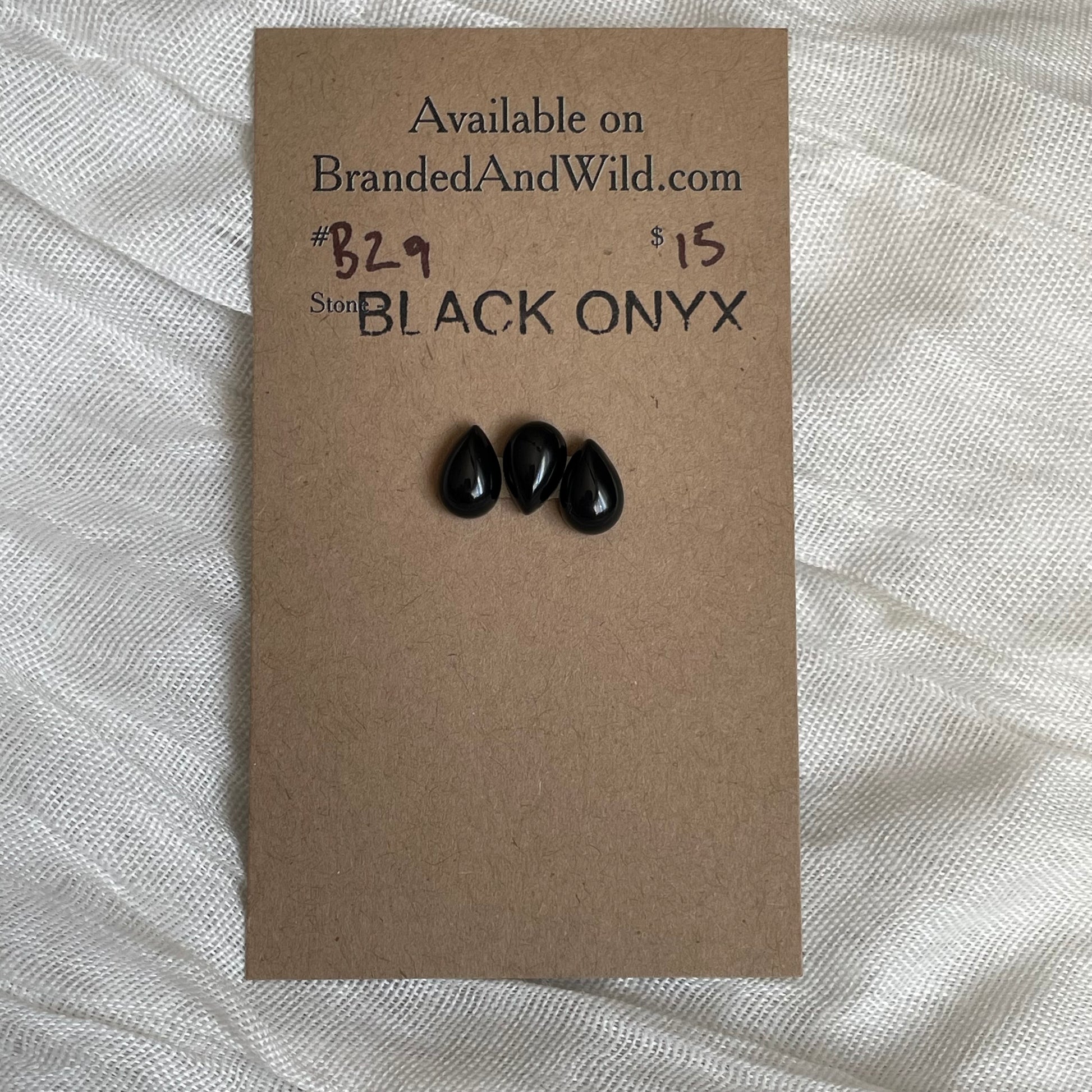 Black Onyx - Cabochon - B29 70812632-BF80-4BD3-8EC9-87311E9C1551 Brandedandwild.com