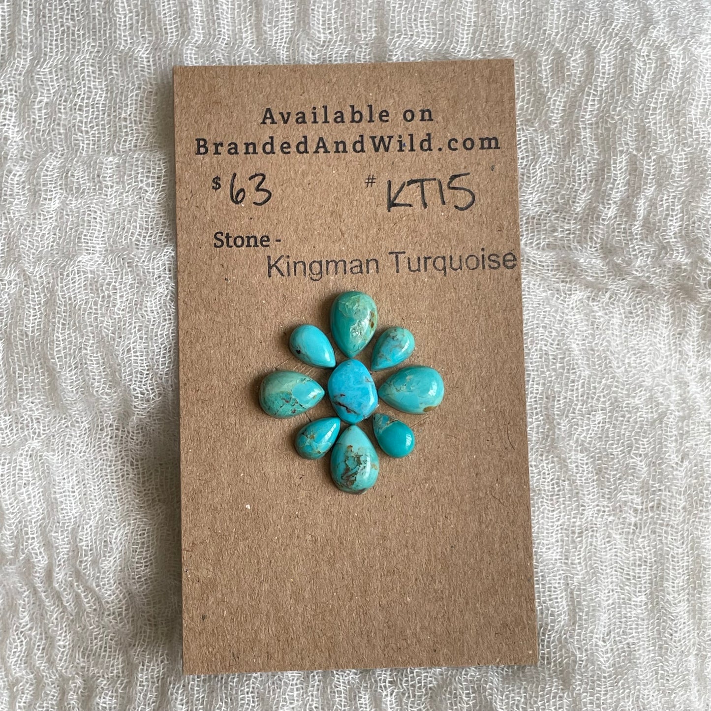 Kingman Turquoise Cabochon - KT15 70991EDA-F254-4DC4-930C-A49EAF52867A Brandedandwild.com