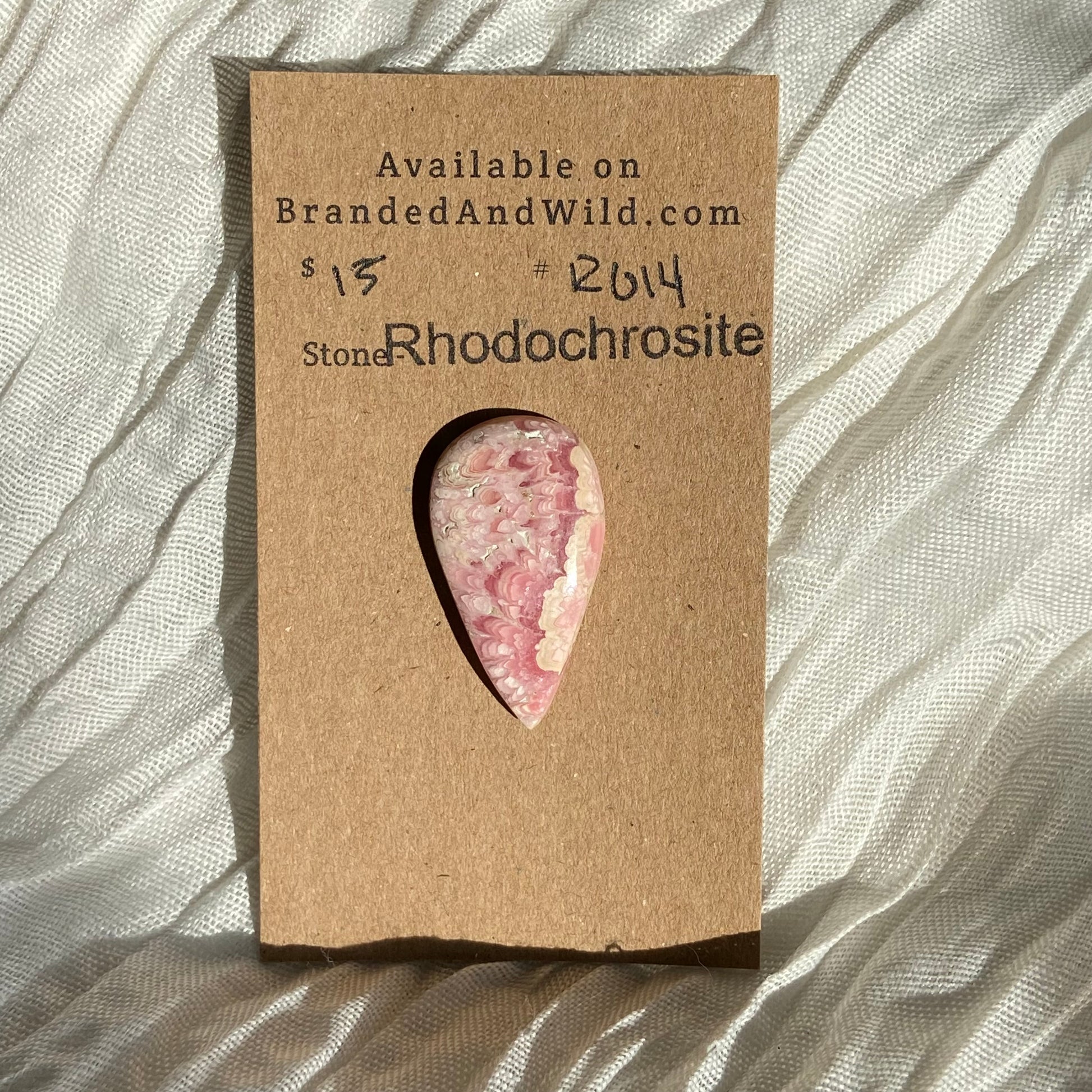 Rhodochrosite Cabochon - R14 70F9EBC6-929C-4525-9595-0CF6BA0E3A52 Brandedandwild.com