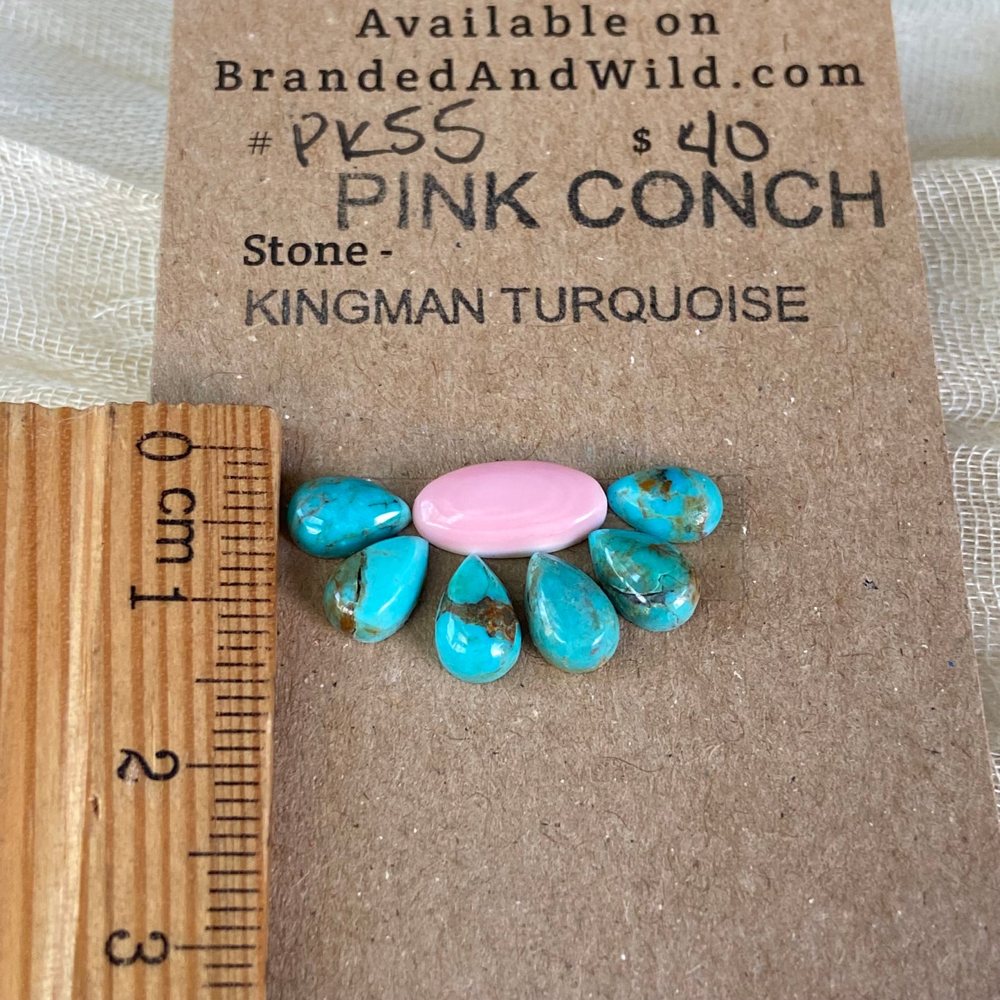 Pink Conch / Kingman Cabochon - PK55 70FD83F6-F8AF-485A-BE16-9E361048965D Brandedandwild.com