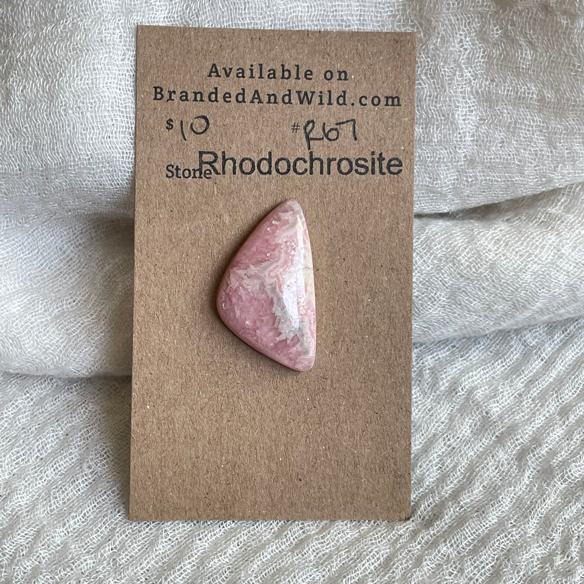 Rhodochrosite Cabochon - R67 712D8DD1-8001-4199-9476-2CDD9032A3DA Brandedandwild.com