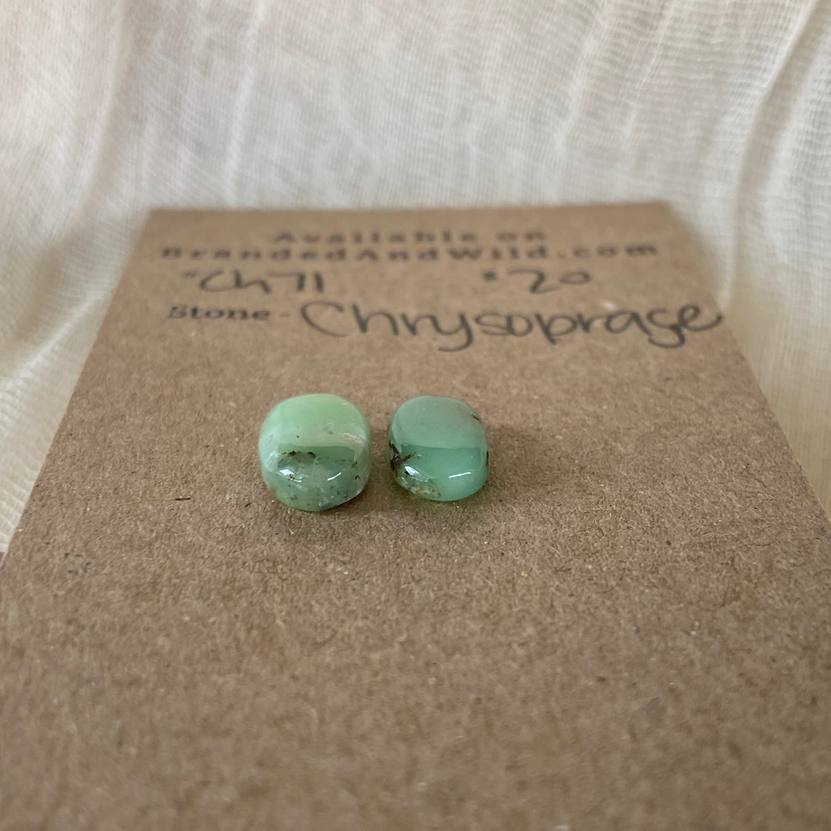 Chrysoprase Cabochon - Ch71 716FF17D-FB9D-4E85-B63F-05C9046BD95D Brandedandwild.com