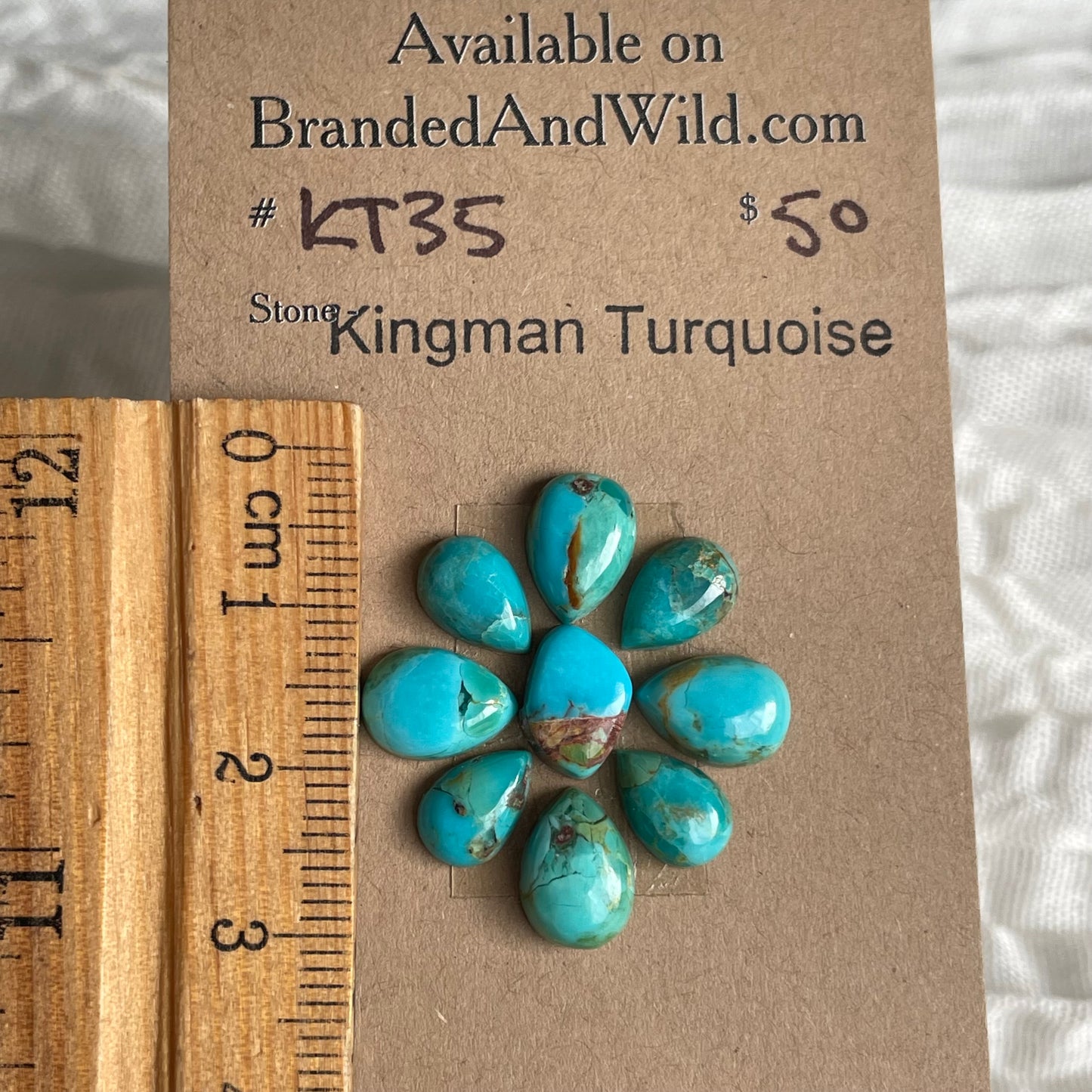 Kingman Turquoise Cabochon - KT35 71A8D714-1D96-486A-A97C-DF385C9E89E2 Brandedandwild.com