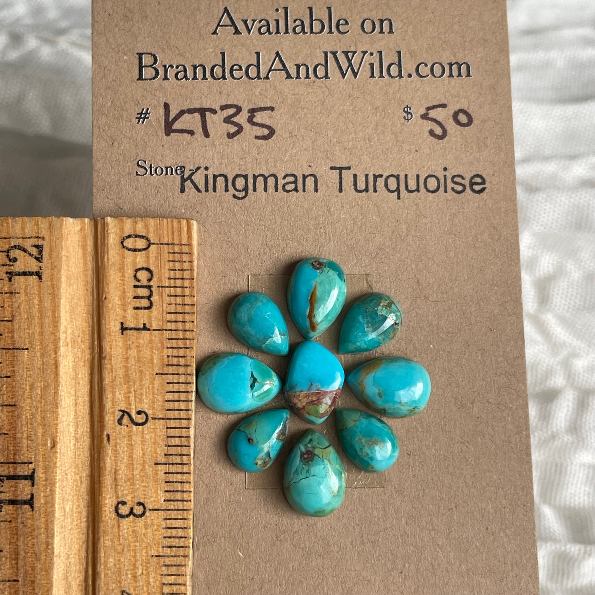 Kingman Turquoise Cabochon - KT35 71A8D714-1D96-486A-A97C-DF385C9E89E2 Brandedandwild.com