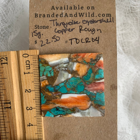 Turquoise Oyster Shell Copper Rough cabochon TOCR04