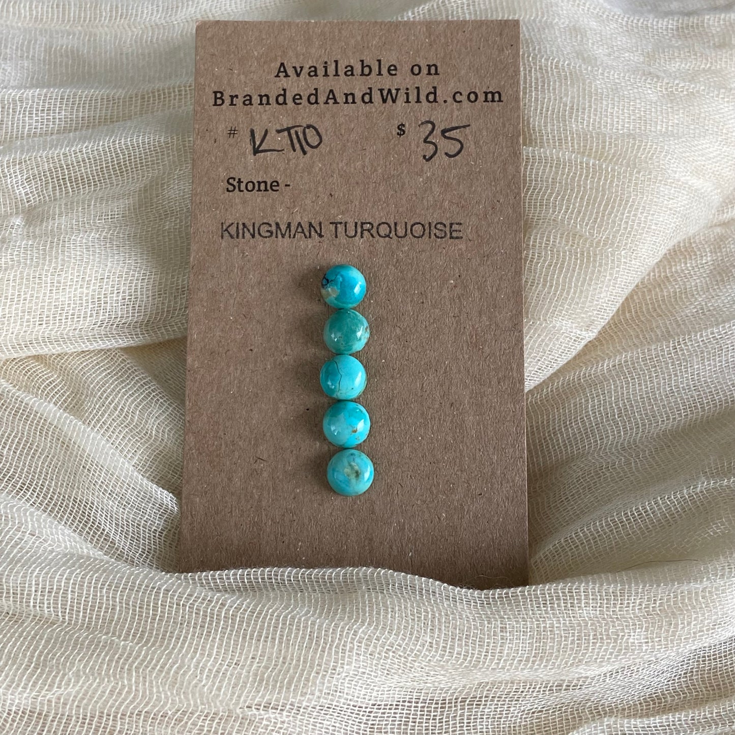 Kingman Turquoise Cabochon - KT10 71CC327D-1C5A-41C6-9B0B-6E60352DB31C Brandedandwild.com