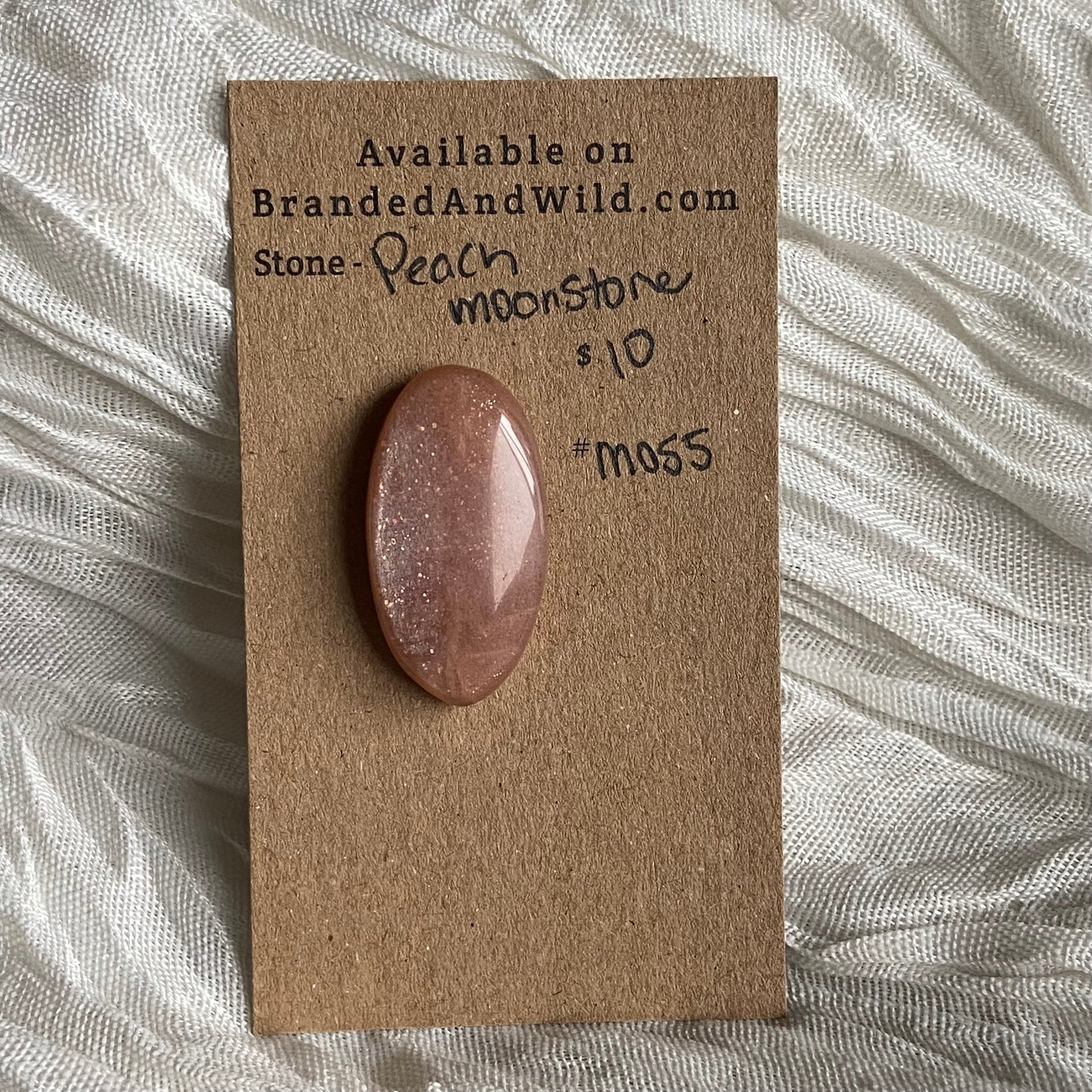 Peach Moonstone Cabochon - M055 71D52325-F24C-499D-B3E4-55FE639770D7 Brandedandwild.com
