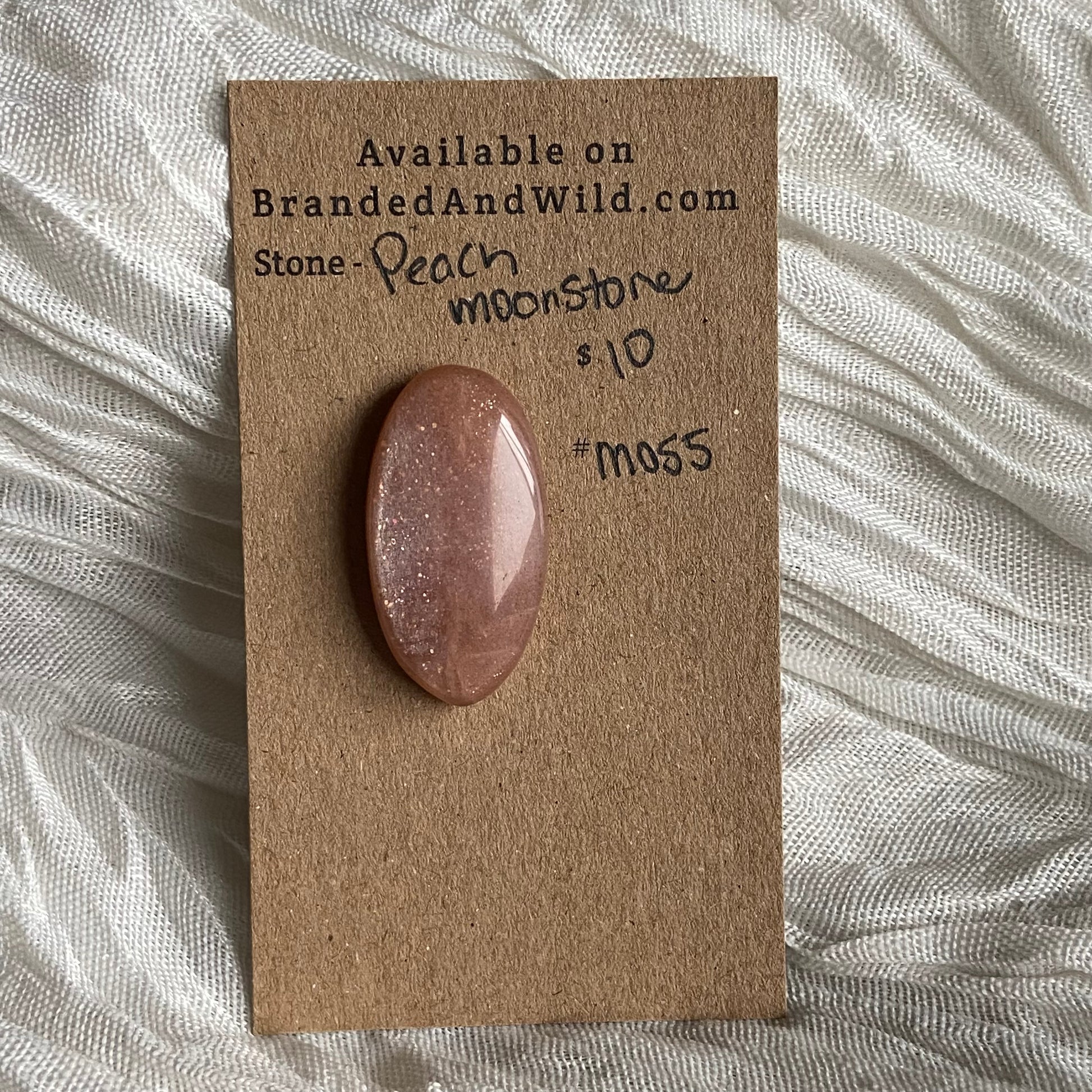 Peach Moonstone Cabochon - M055 71D52325-F24C-499D-B3E4-55FE639770D7 Brandedandwild.com