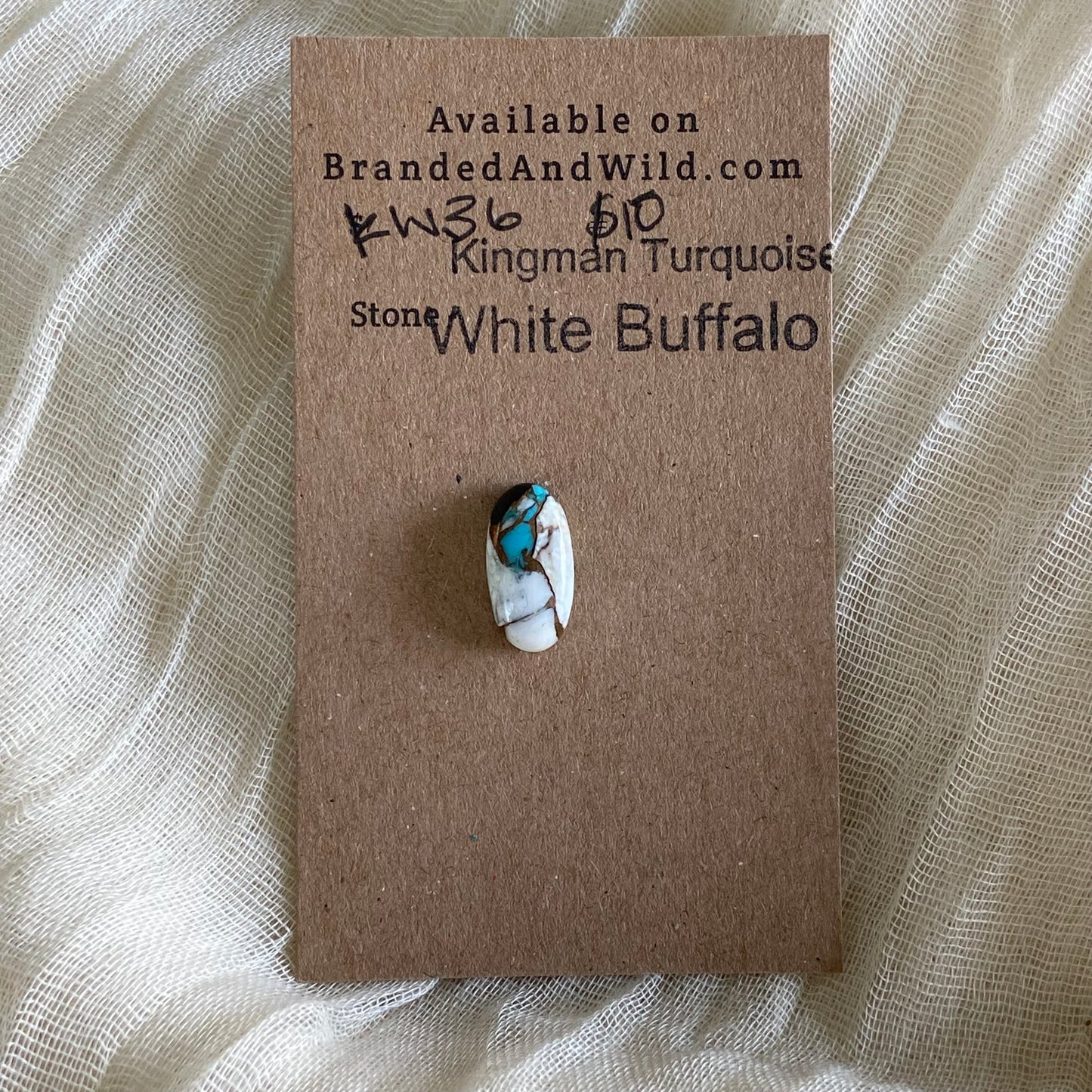 Kingman Turquoise, White Buffalo, Copper Cabochon - KW36
