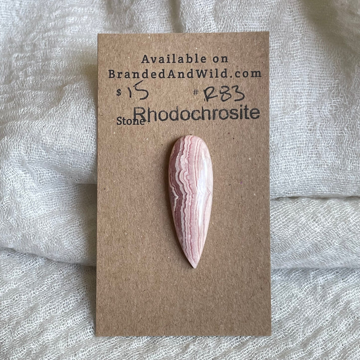 Rhodochrosite Cabochon - R83 7257813E-F9CD-4871-89AF-0EF73DACC99A Brandedandwild.com